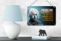 Blechschild Zitat 12x18 cm Einstein blau Probleme Lösen Deko Schild