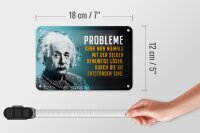 Blechschild Zitat 12x18 cm Einstein blau Probleme Lösen Deko Schild