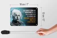 Blechschild Zitat 12x18 cm Einstein blau Reinste Form des Wahnsinns Deko Schild