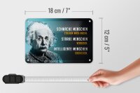 Blechschild Zitat 12x18 cm Einstein blau schwache starke Intelligente Menschen