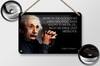 Blechschild Zitat 12x18 cm Einstein knüpfe es an ein Ziel Deko Schild