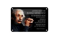 Blechschild Zitat 12x18 cm Einstein unterschätze nie ruhige Menschen Schild