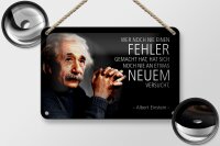 Blechschild Zitat 12x18 cm Einstein Wer noch nie einen Fehler gemacht hat Deko