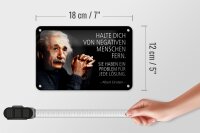 Blechschild Zitat 12x18 cm Einstein Halte dich von negativen Menschen fern Deko