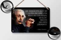 Blechschild Zitat 12x18 cm Einstein gute und gerechte Menschen Deko Schild