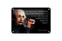 Blechschild Zitat 12x18 cm Einstein Die Herrschaft der Dummen Deko Schild