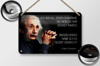 Blechschild Zitat 12x18 cm Einstein Dankbar, alle die Nein zu mir gesagt haben