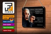 Blechschild Zitat 12x18 cm Einstein Dankbar, alle die Nein zu mir gesagt haben