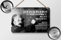 Blechschild Zitat 12x18 cm Einstein Tafel Sich zu verlieben Deko Schild