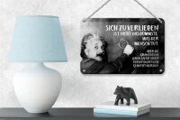 Blechschild Zitat 12x18 cm Einstein Tafel Sich zu verlieben Deko Schild