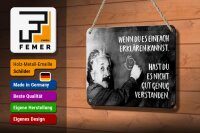 Blechschild Zitat 12x18 cm Einstein Tafel Wenn du es einfach erklären kannst