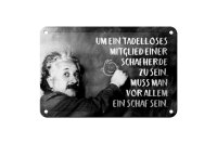 Blechschild Zitat 12x18 cm Einstein Tafel Mitglied einer Schafherde Deko Schild