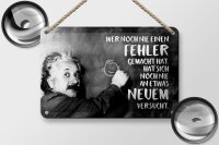 Blechschild Zitat 12x18 cm Einstein Tafel Wer noch nie einen Fehler gemacht hat