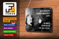 Blechschild Zitat 12x18 cm Einstein Tafel Halte dich von negativen Menschen fern