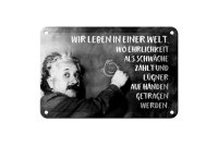 Blechschild Zitat 12x18 cm Einstein Tafel Ehrlichkeit...
