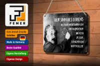 Blechschild Zitat 12x18 cm Einstein Tafel Der Sinn des Lebens Deko Schild