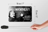 Blechschild Zitat 12x18 cm Einstein Tafel nie aufhört zu fragen Deko Schild