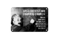 Blechschild Zitat 12x18 cm Einstein Tafel Das Leben ist wie Fahrrad fahren