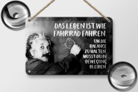 Blechschild Zitat 12x18 cm Einstein Tafel Das Leben ist wie Fahrrad fahren