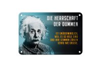Blechschild Zitat 12x18 cm Einstein Blau Die Herrschaft der Dummen Deko Schild