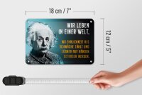 Blechschild Zitat 12x18 cm Einstein Blau Ehrlichkeit Schwäche Lügen Deko Schild