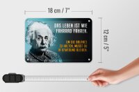 Blechschild Zitat 12x18 cm Einstein Blau Das Leben ist wie Fahrrad fahren