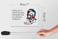 Holzschild Zitat 12x18 cm Glück ist Gesundheit & schlechtes Gedächtnis Schild