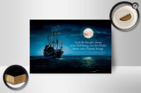 Holzschild Zitat 12x18 cm Schiff und die See gibt ihnen...