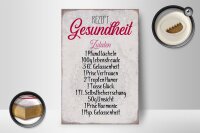 Holzschild Spruch 12x18cm Rezept Gesundheit Zutaten