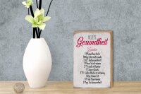 Holzschild Spruch 12x18cm Rezept Gesundheit Zutaten