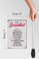 Holzschild Spruch 12x18cm Rezept Gesundheit Zutaten