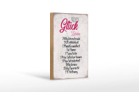 Holzschild Spruch 12x18cm Rezept Glück Zutaten Schild