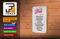 Holzschild Spruch 12x18cm Rezept Glück Zutaten Schild