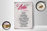 Holzschild Spruch 12x18cm Rezept Liebe Zutaten Schild