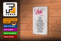Holzschild Spruch 12x18cm Rezept Liebe Zutaten Schild