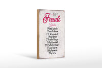 Holzschild Spruch 12x18cm Rezept Freude Zutaten Schild
