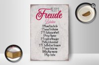 Holzschild Spruch 12x18cm Rezept Freude Zutaten Schild