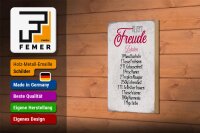 Holzschild Spruch 12x18cm Rezept Freude Zutaten Schild