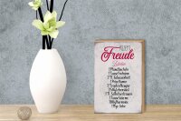 Holzschild Spruch 12x18cm Rezept Freude Zutaten Schild