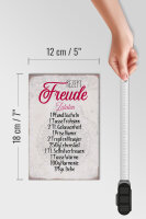 Holzschild Spruch 12x18cm Rezept Freude Zutaten Schild