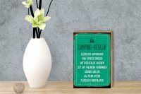 Holzschild Retro 12x18cm Camping Regeln Schild
