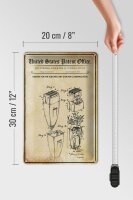 Blechschild Patent 20x30 cm Entwurf für einen Trocken-Rasierer Deko Schild