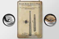 Blechschild Patent 20x30 cm Entwurf für einen Baseballschläger Deko Schild