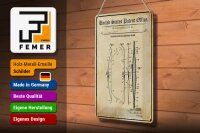 Blechschild Patent 20x30 cm Entwurf für ein Bogen Deko Schild