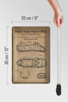 Blechschild Patent 20x30 cm Entwurf für einen Ballettschuh Deko Schild