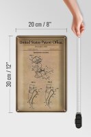 Blechschild Patent 20x30 cm Entwurf für einen Zehnschuh Ballett Deko Schild