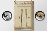 Blechschild Patent 20x30 cm Entwurf für einen leichten Baseballschläger Schild