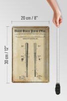 Blechschild Patent 20x30 cm Entwurf für einen leichten Baseballschläger Schild