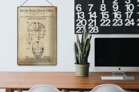 Blechschild Patent 20x30 cm Entwurf für eine Fängermaske Baseball Deko Schild