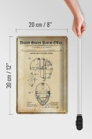 Blechschild Patent 20x30 cm Entwurf für eine Fängermaske Baseball Deko Schild